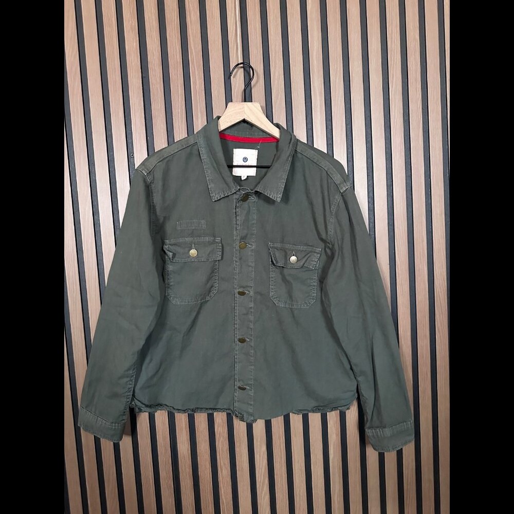 Sundry Jacket 3 / L Womens Green Cotton Stretch Button Pocket